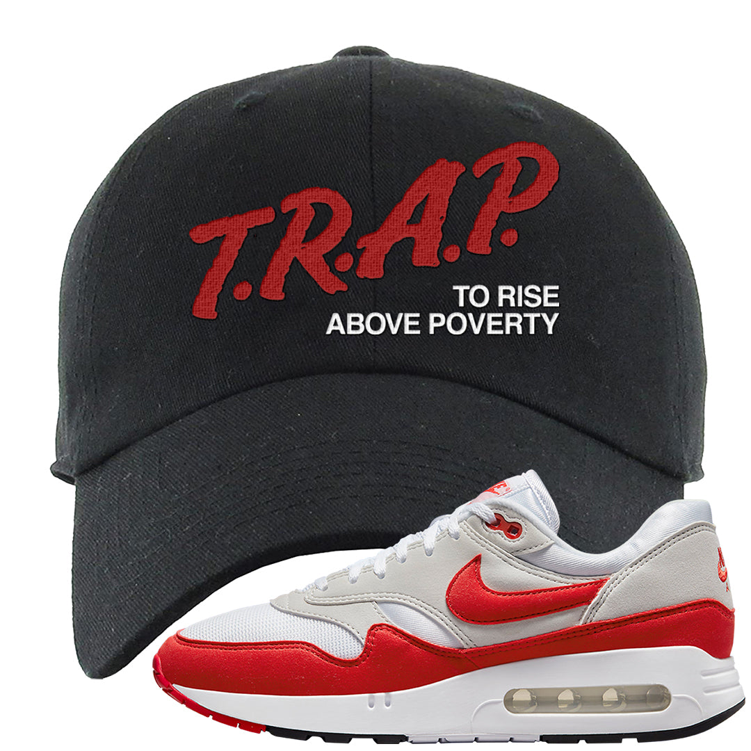Big Bubble 1s Dad Hat | Trap To Rise Above Poverty, Black