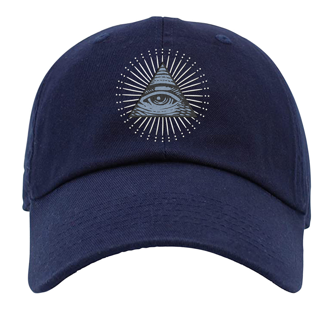 Diffused Blue 90s Dad Hat | All Seeing Eye, Navy Blue