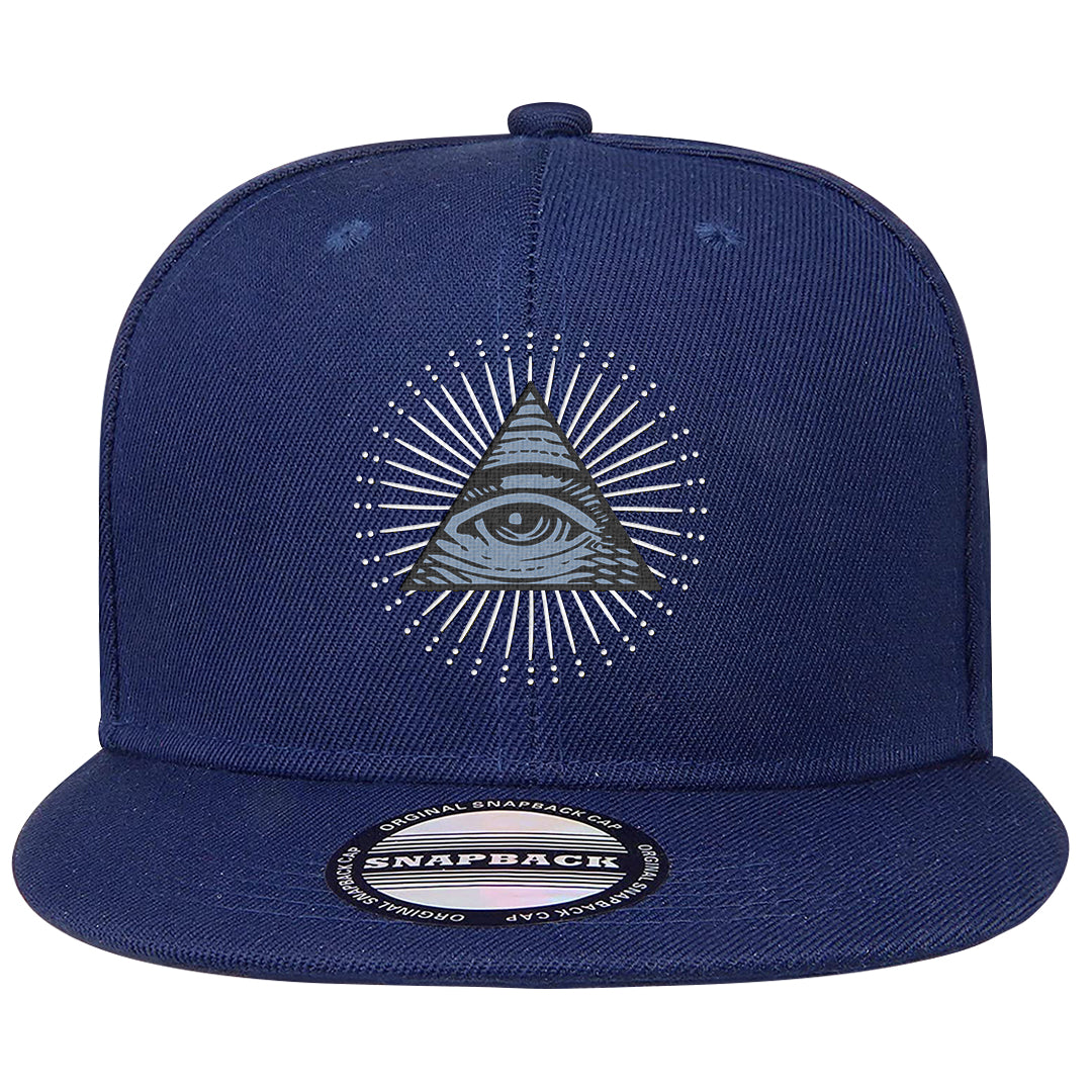 Diffused Blue 90s Snapback Hat | All Seeing Eye, Navy