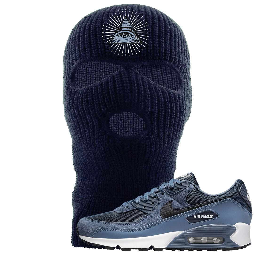 Diffused Blue 90s Ski Mask | All Seeing Eye, Navy