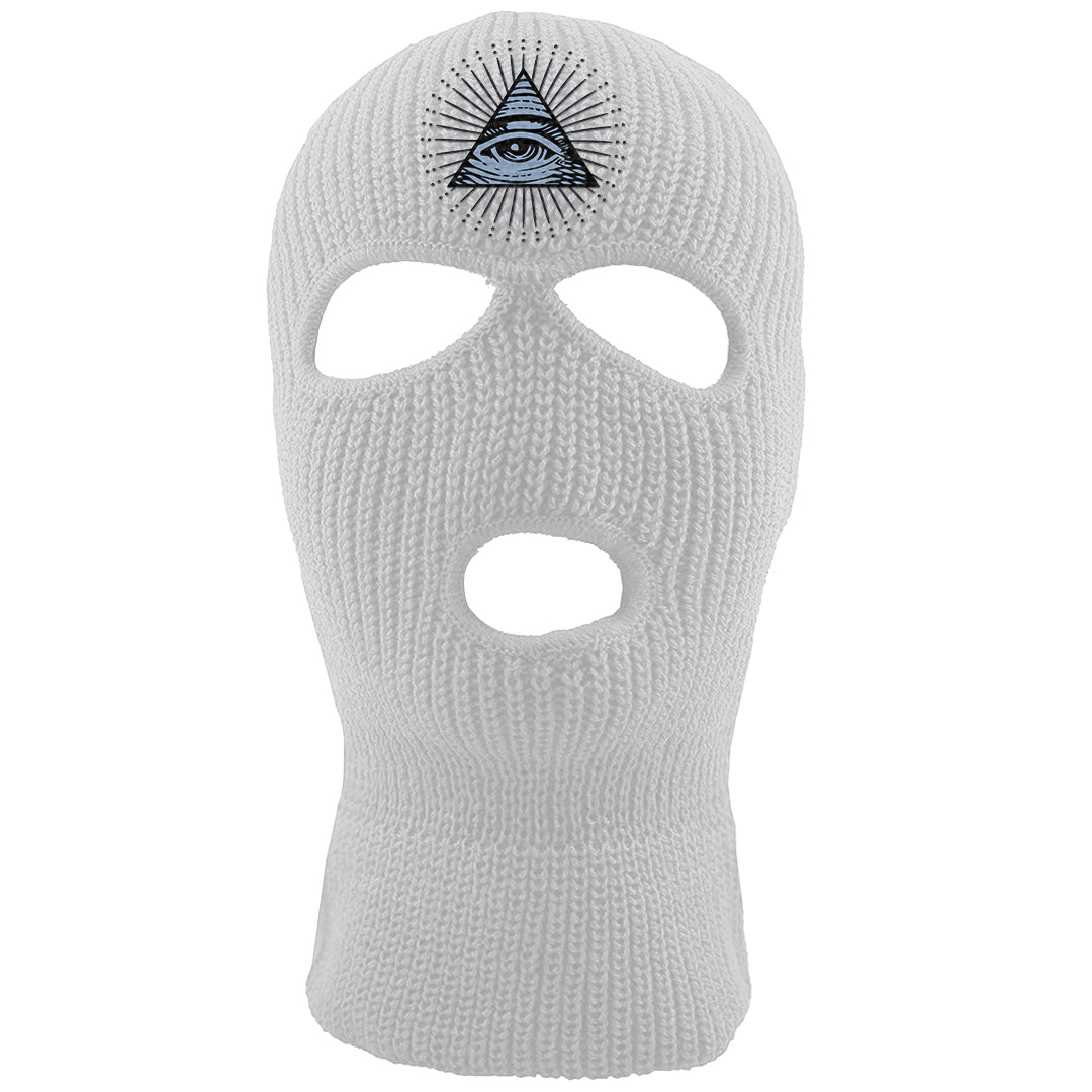 Diffused Blue 90s Ski Mask | All Seeing Eye, White
