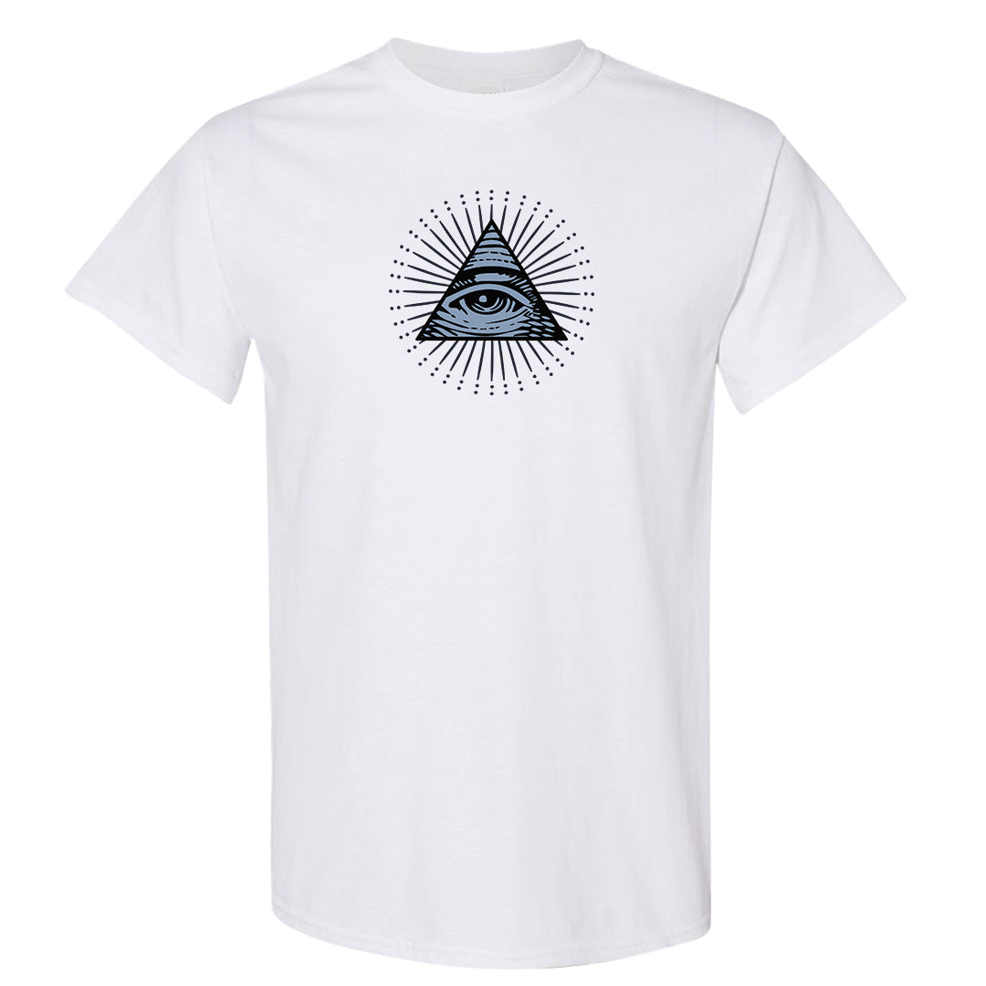 Diffused Blue 90s T Shirt | All Seeing Eye, White