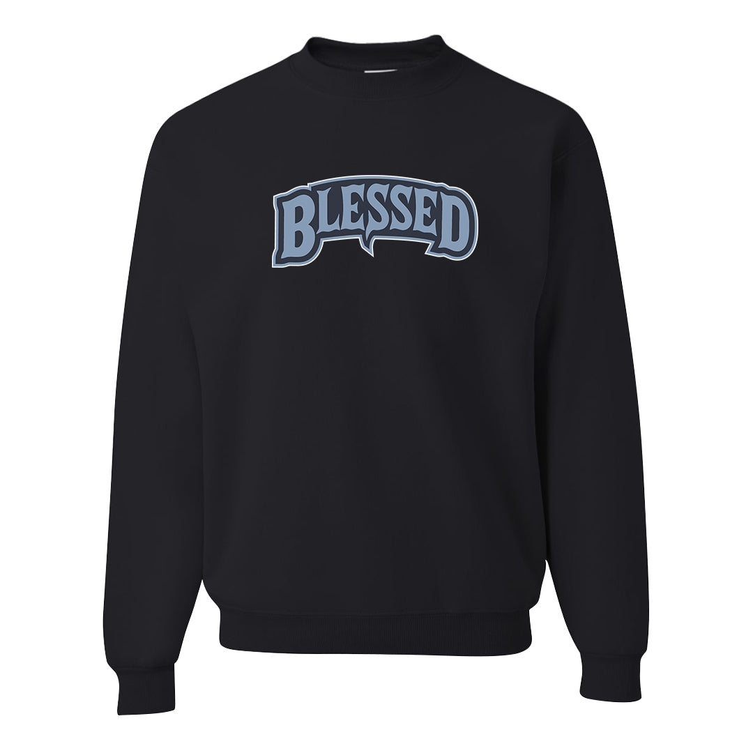 Diffused Blue 90s Crewneck Sweatshirt | Blessed Arch, Black