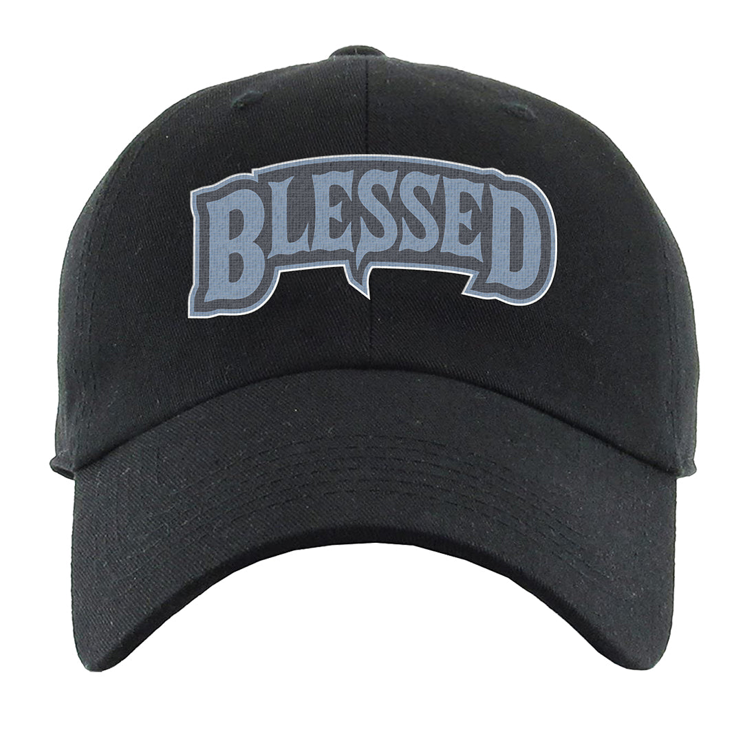 Diffused Blue 90s Dad Hat | Blessed Arch, Black
