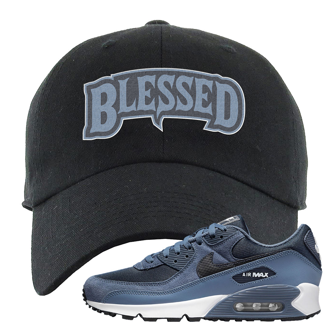 Diffused Blue 90s Dad Hat | Blessed Arch, Black