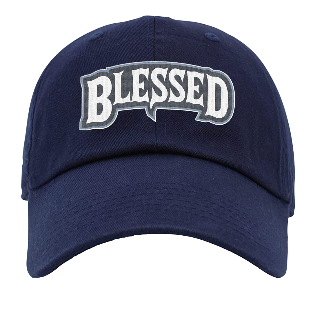 Diffused Blue 90s Dad Hat | Blessed Arch, Navy Blue