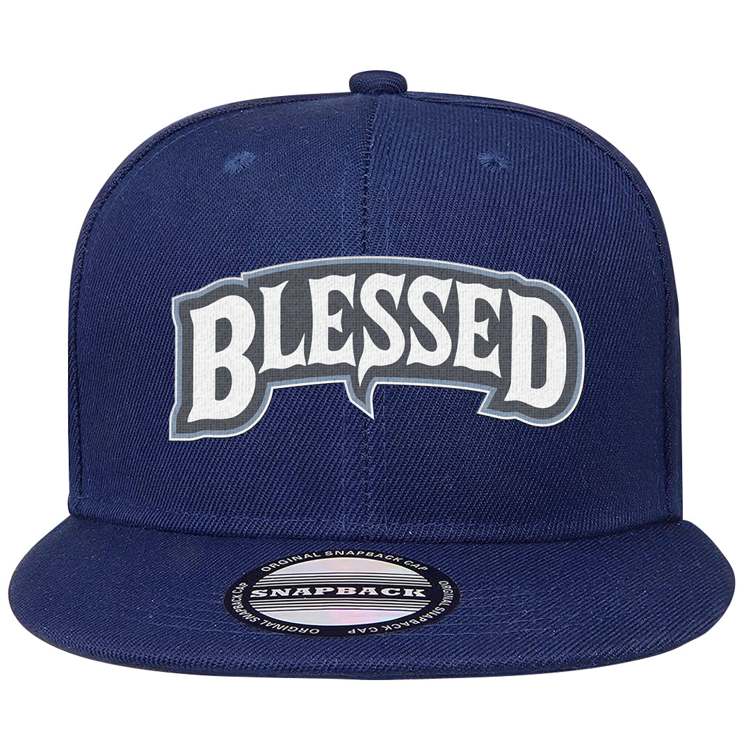 Diffused Blue 90s Snapback Hat | Blessed Arch, Navy