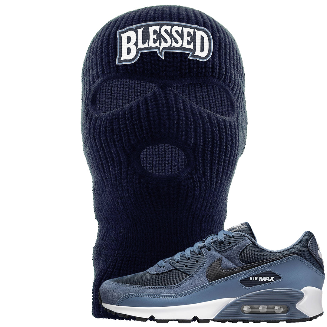 Diffused Blue 90s Ski Mask | Blessed Arch, Navy