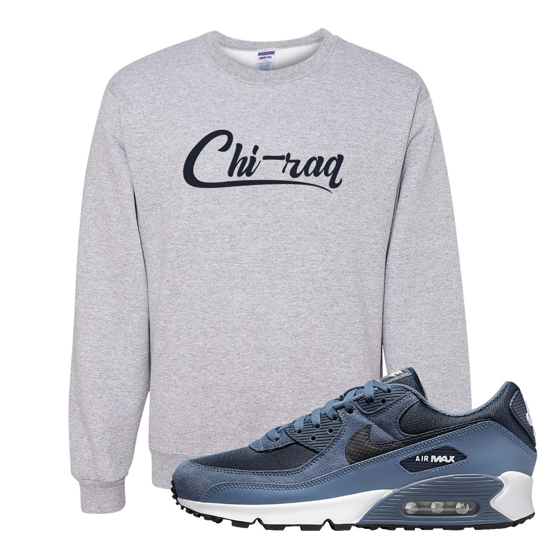 Diffused Blue 90s Crewneck Sweatshirt | Chiraq, Ash