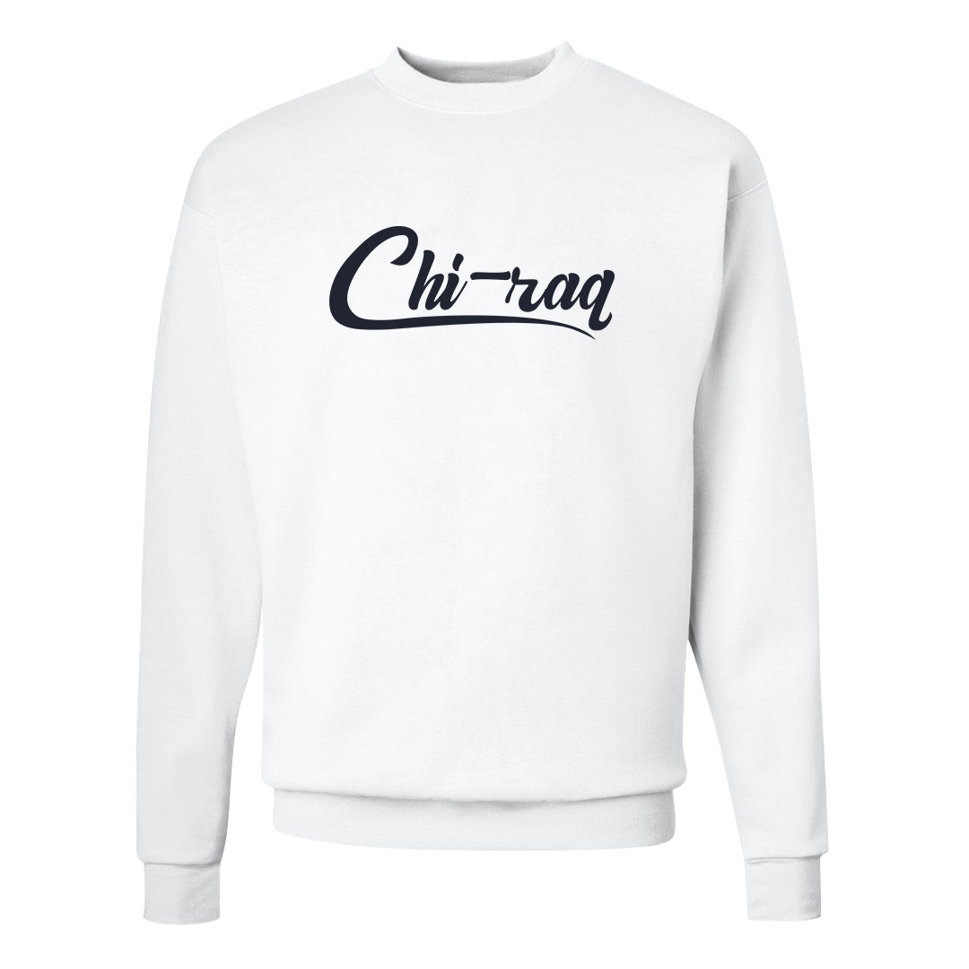Diffused Blue 90s Crewneck Sweatshirt | Chiraq, White