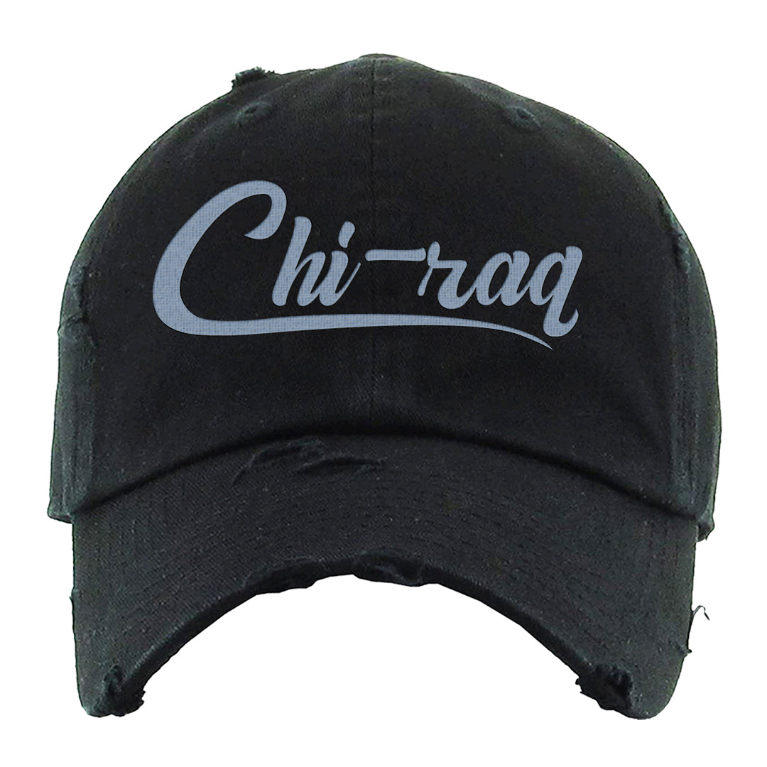 Diffused Blue 90s Distressed Dad Hat | Chiraq, Black