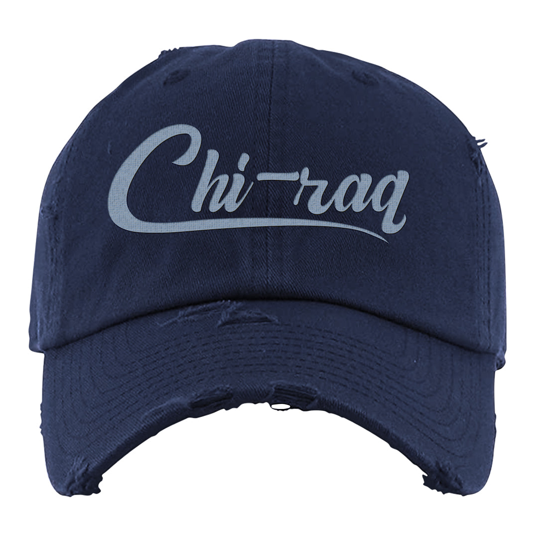 Diffused Blue 90s Distressed Dad Hat | Chiraq, Navy Blue