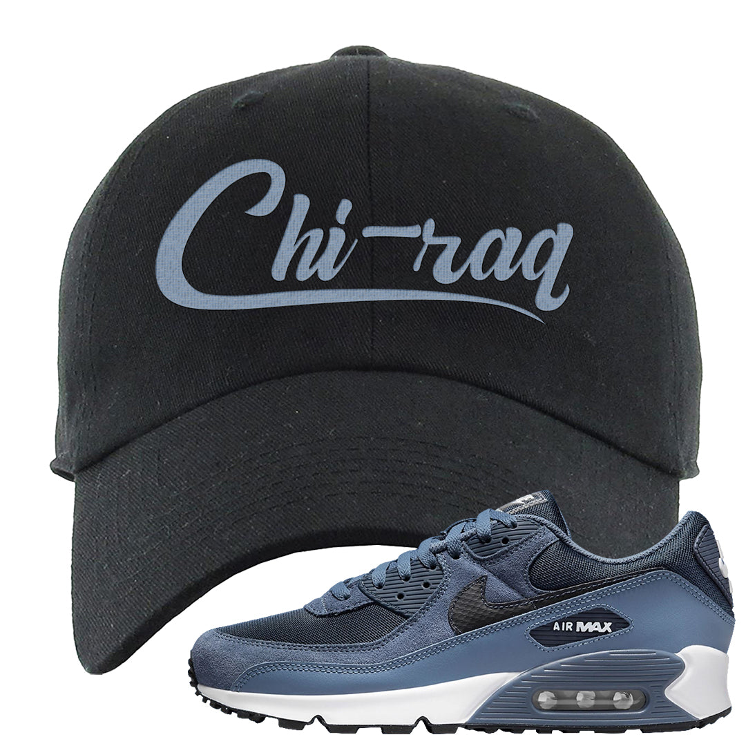 Diffused Blue 90s Dad Hat | Chiraq, Black