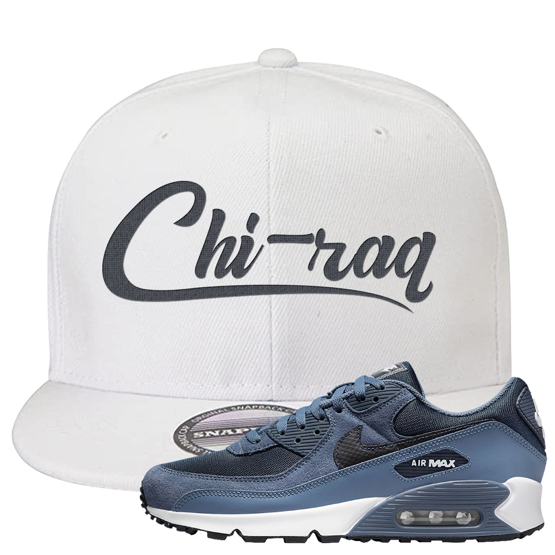 Diffused Blue 90s Snapback Hat | Chiraq, White