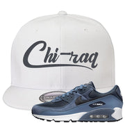 Diffused Blue 90s Snapback Hat | Chiraq, White