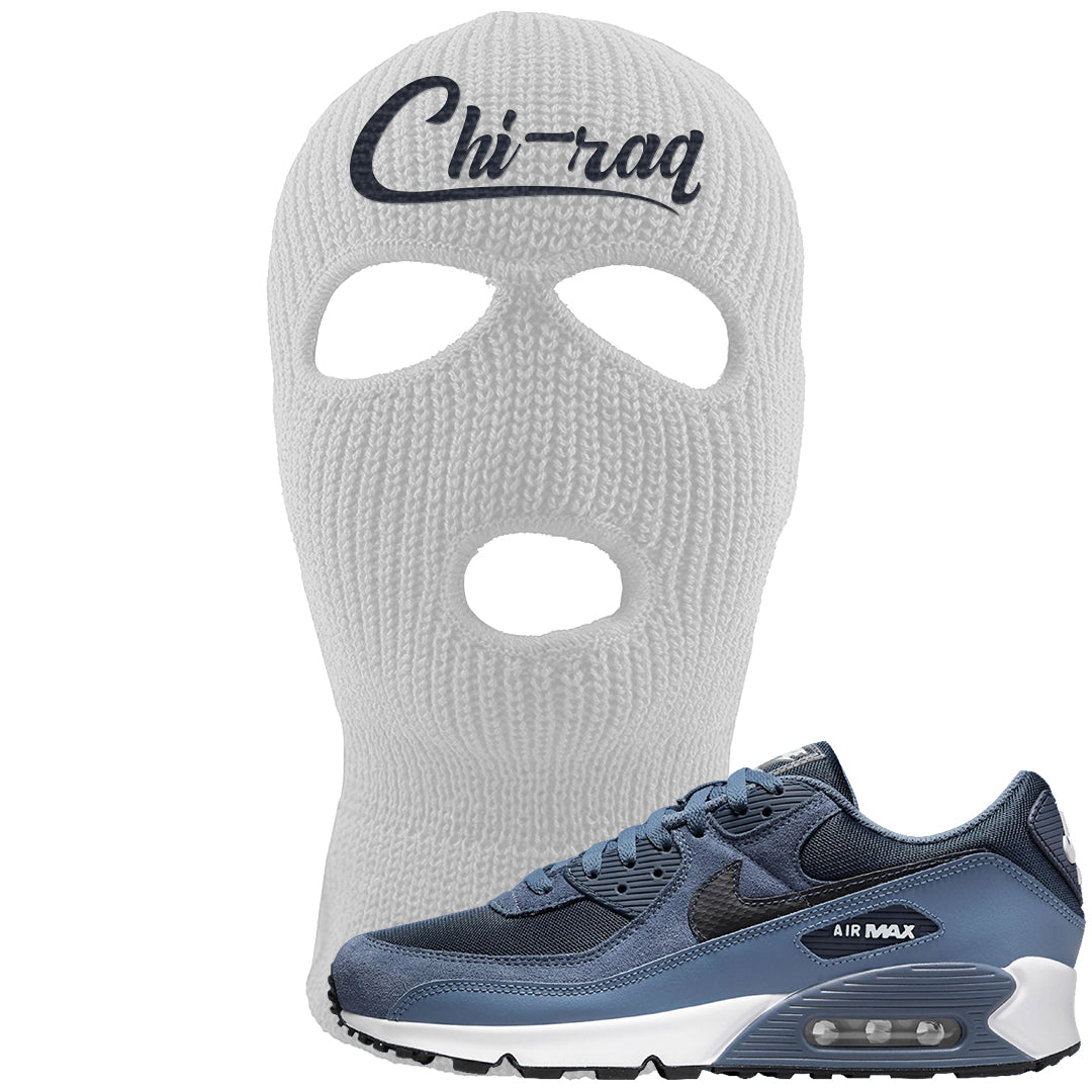 Diffused Blue 90s Ski Mask | Chiraq, White