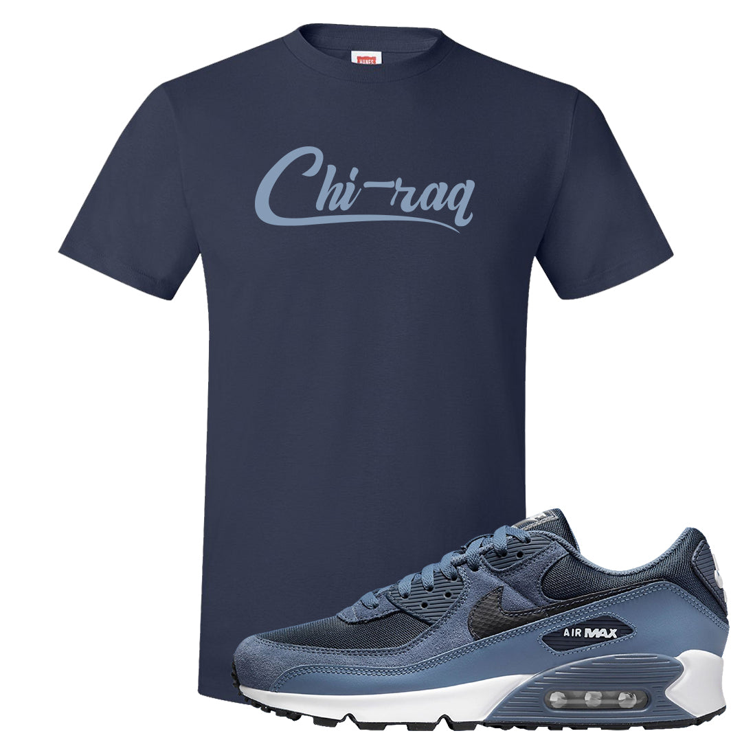 Diffused Blue 90s T Shirt | Chiraq, Navy Blue