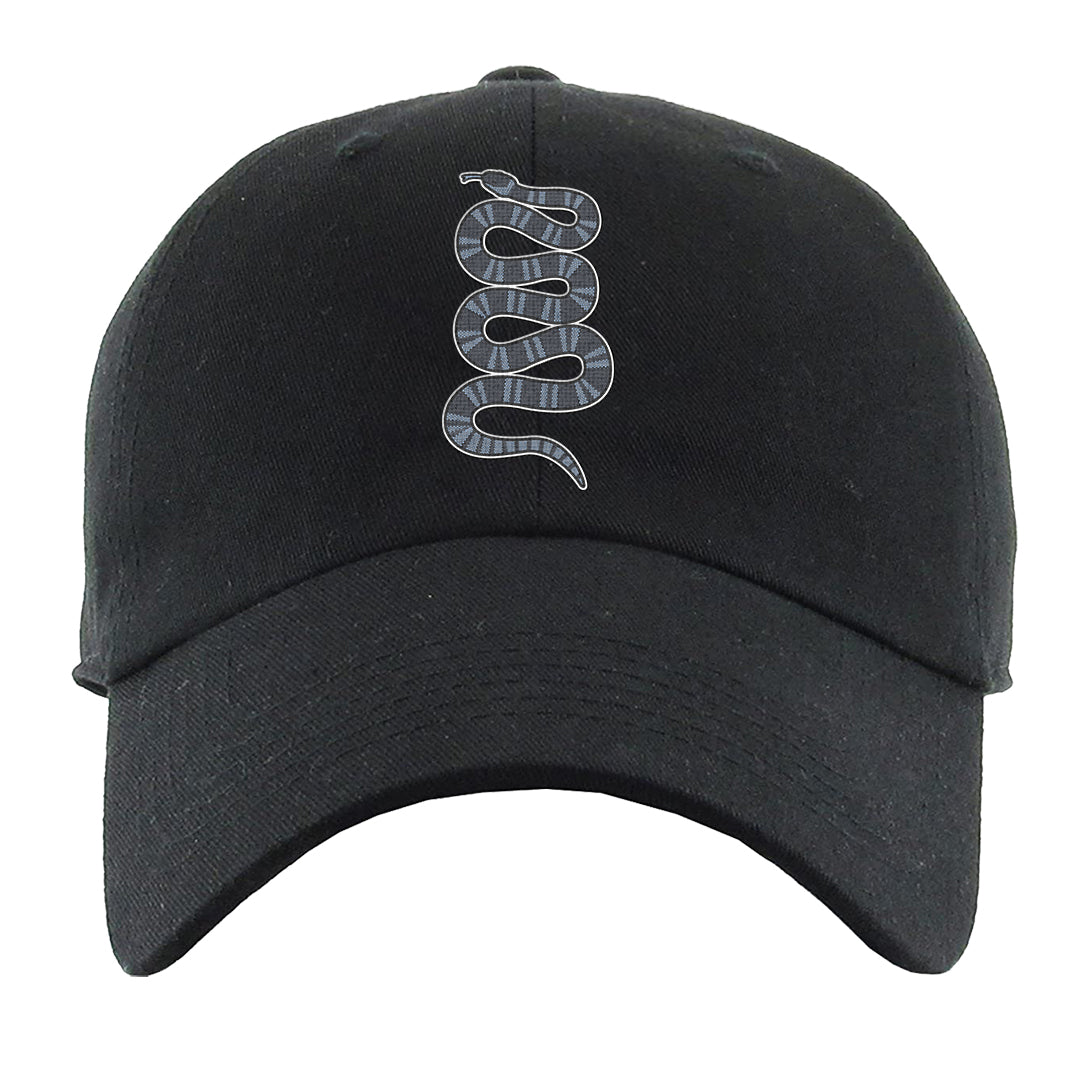 Diffused Blue 90s Dad Hat | Coiled Snake, Black