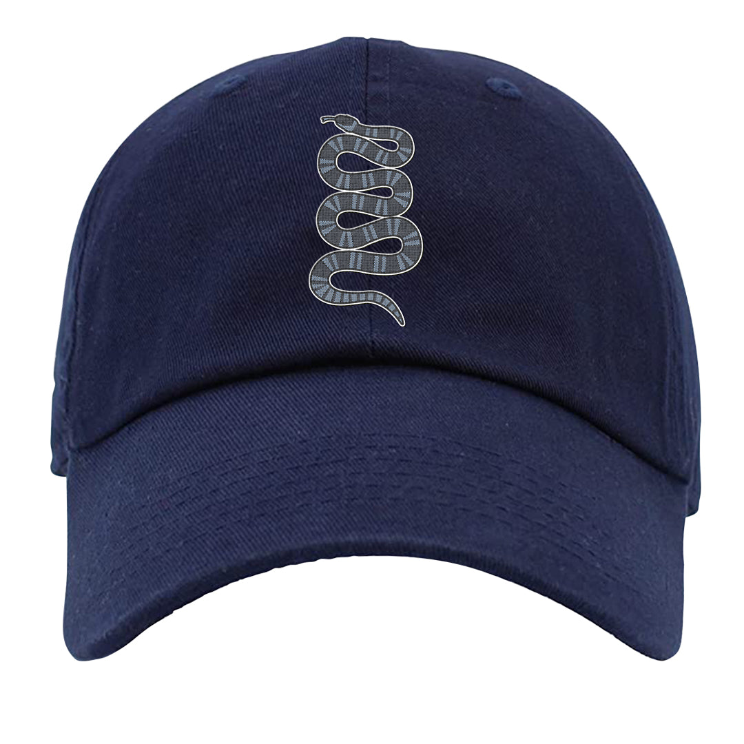 Diffused Blue 90s Dad Hat | Coiled Snake, Navy Blue