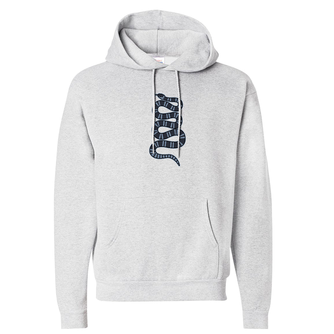 Diffused Blue 90s Hoodie | Coiled Snake, Ash
