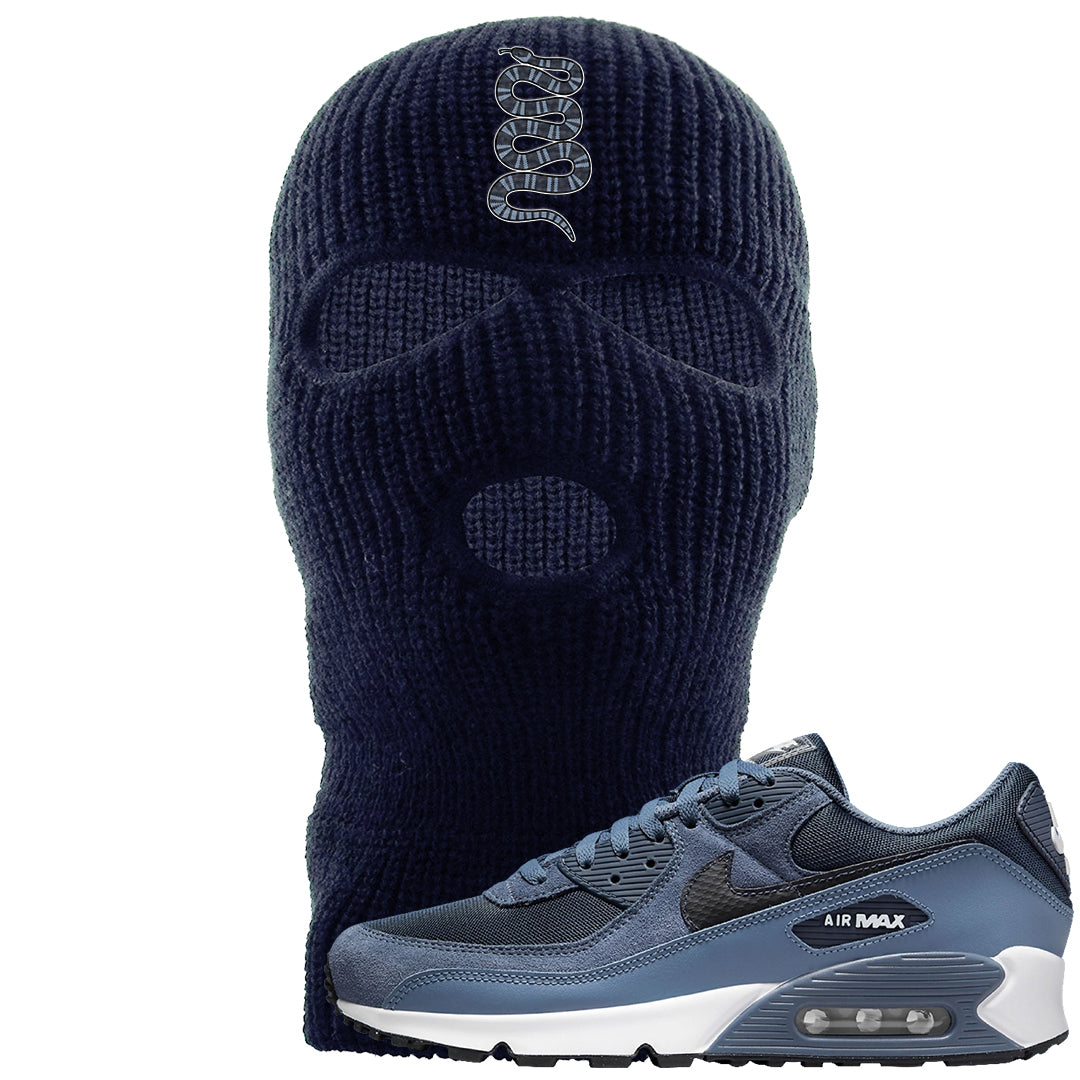 Diffused Blue 90s Ski Mask | Coiled Snake, Navy