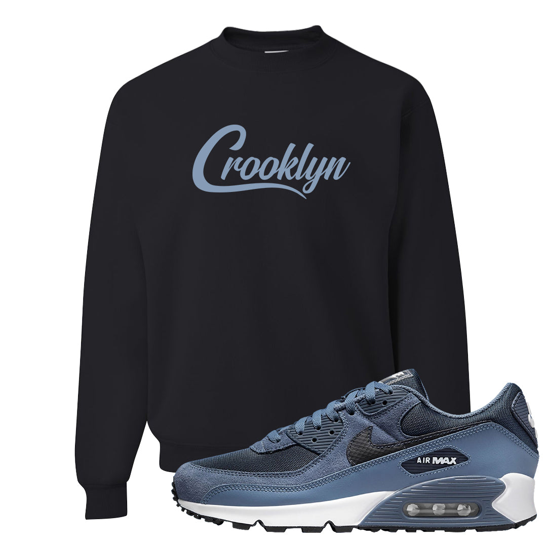 Diffused Blue 90s Crewneck Sweatshirt | Crooklyn, Black
