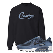 Diffused Blue 90s Crewneck Sweatshirt | Crooklyn, Black