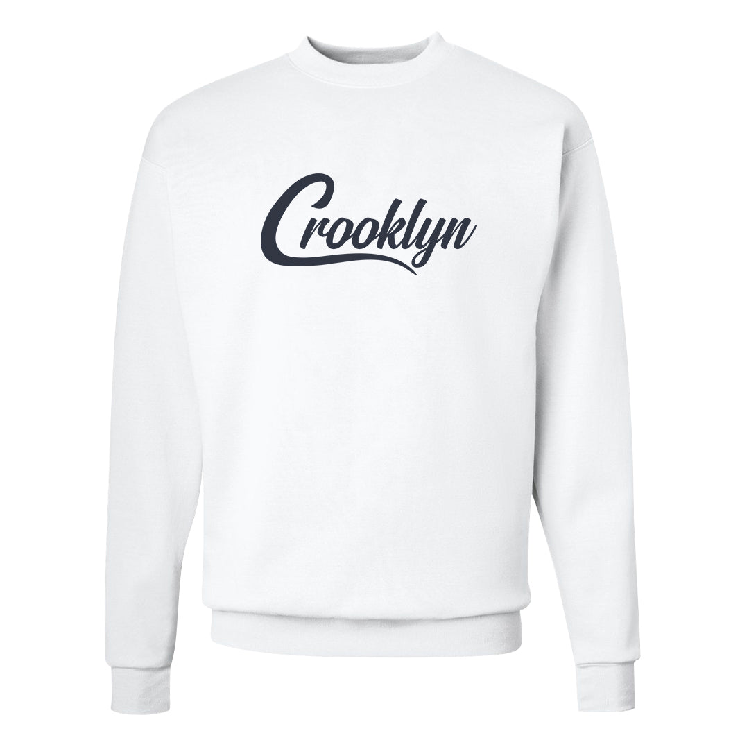 Diffused Blue 90s Crewneck Sweatshirt | Crooklyn, White