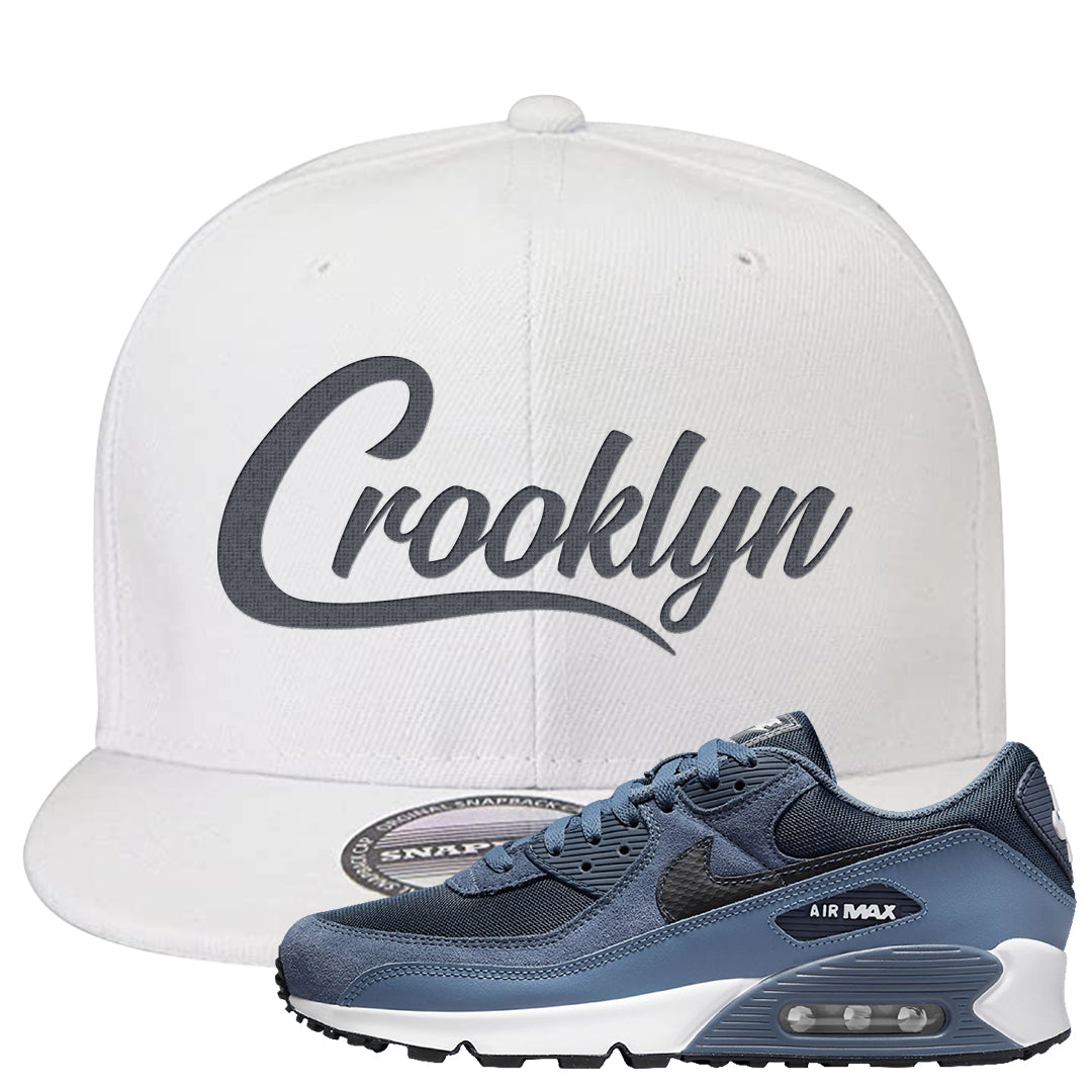 Diffused Blue 90s Snapback Hat | Crooklyn, White