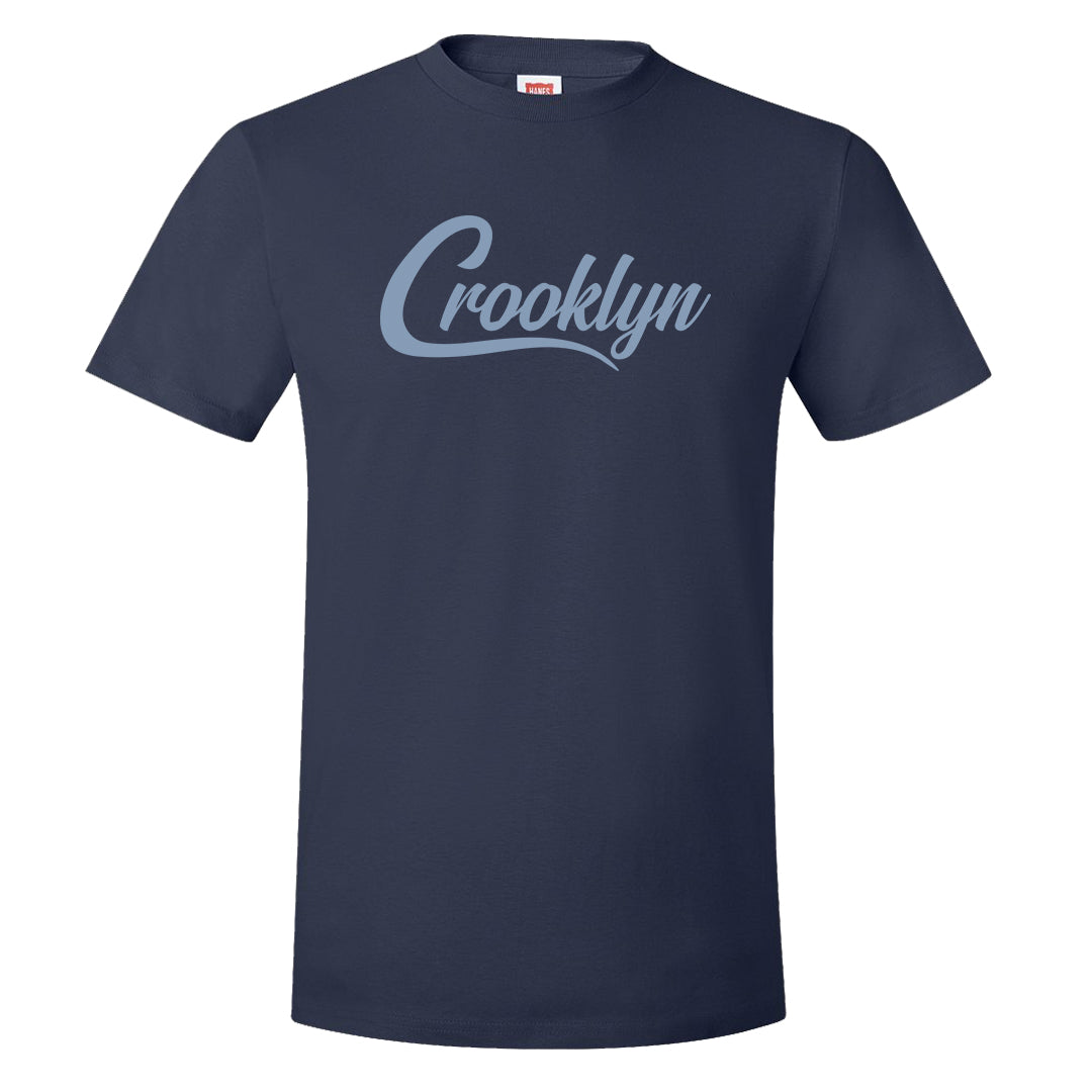 Diffused Blue 90s T Shirt | Crooklyn, Navy Blue