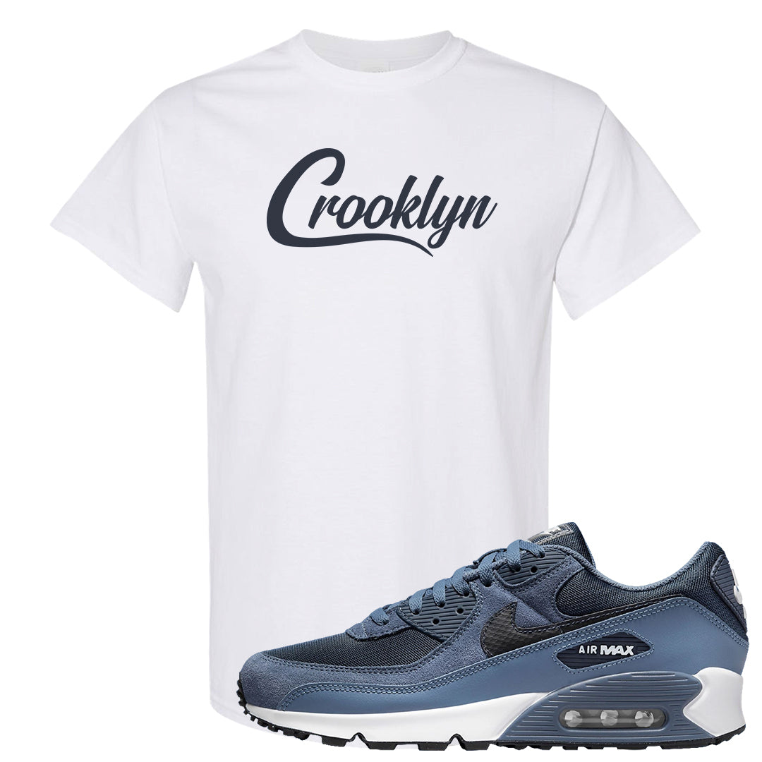Diffused Blue 90s T Shirt | Crooklyn, White