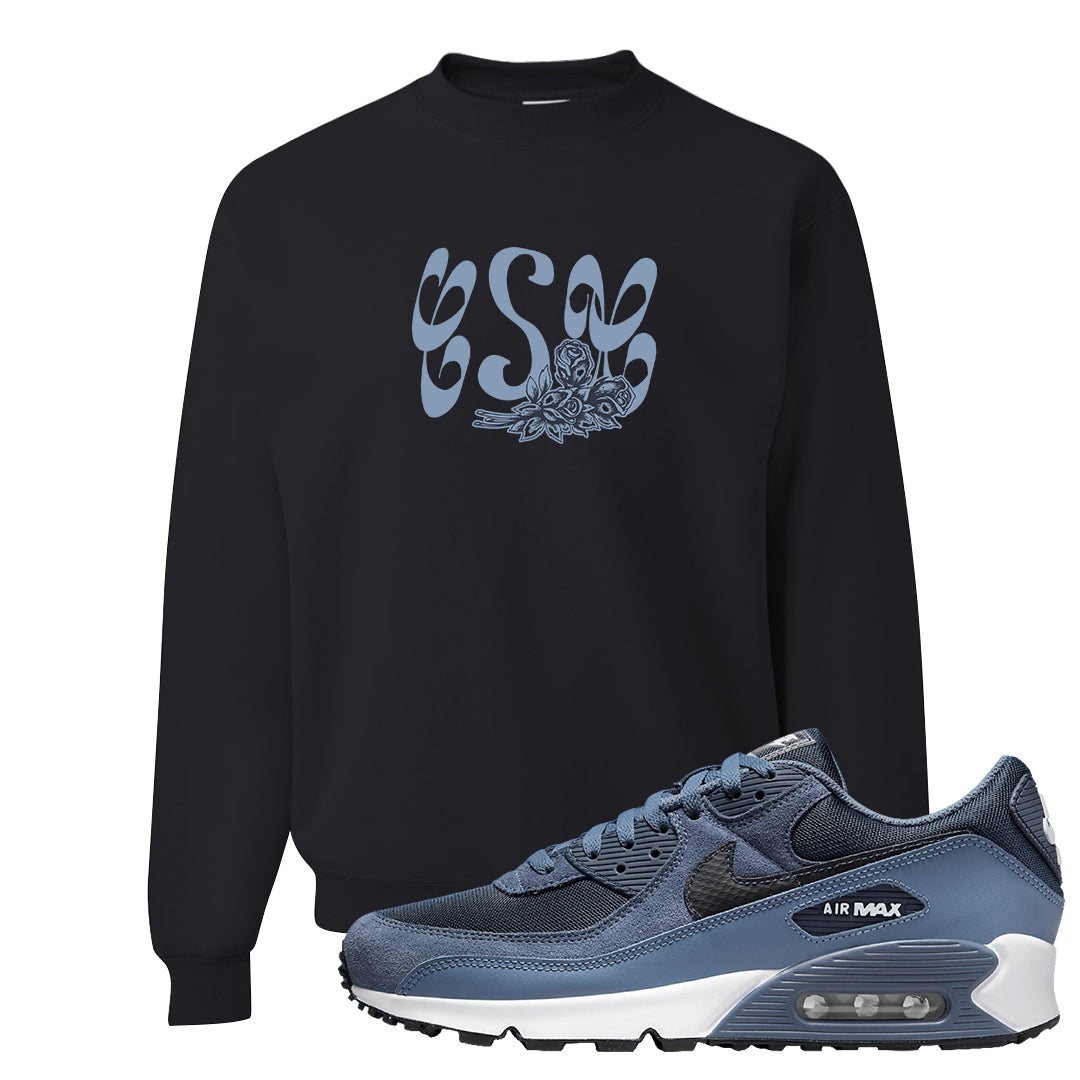 Diffused Blue 90s Crewneck Sweatshirt | Certified Sneakerhead, Black