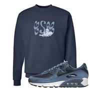 Diffused Blue 90s Crewneck Sweatshirt | Certified Sneakerhead, Navy Blue