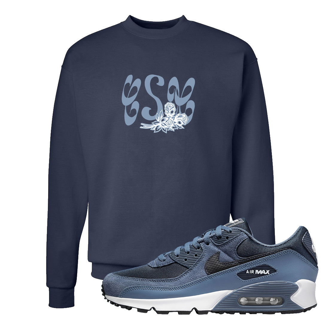 Diffused Blue 90s Crewneck Sweatshirt | Certified Sneakerhead, Navy Blue