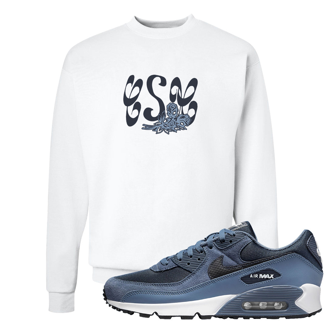 Diffused Blue 90s Crewneck Sweatshirt | Certified Sneakerhead, White