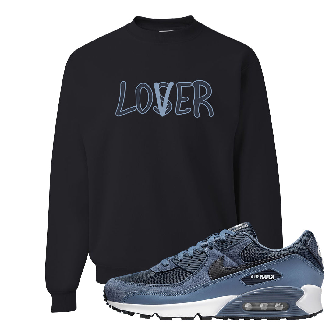 Diffused Blue 90s Crewneck Sweatshirt | Lover, Black