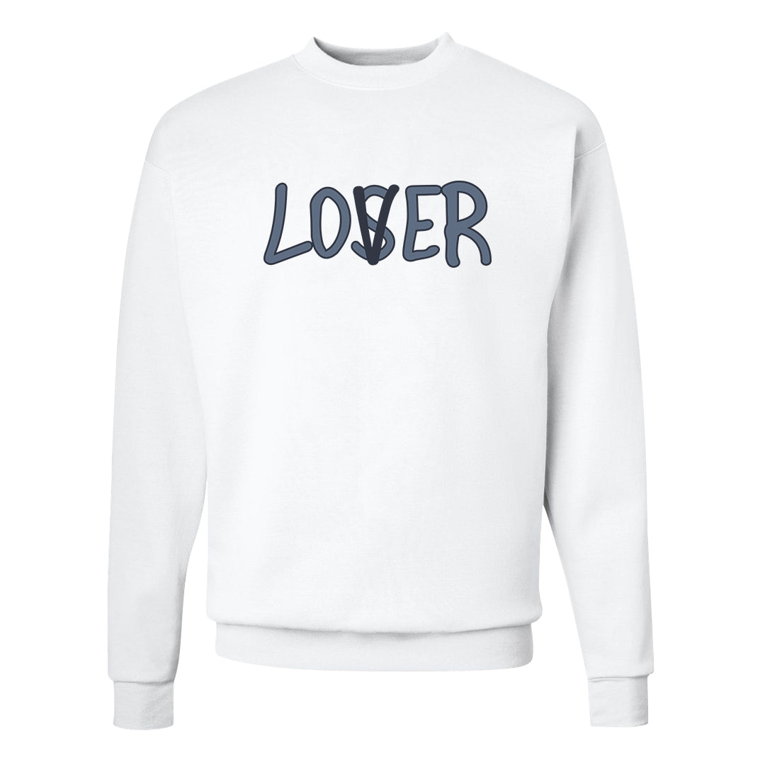 Diffused Blue 90s Crewneck Sweatshirt | Lover, White