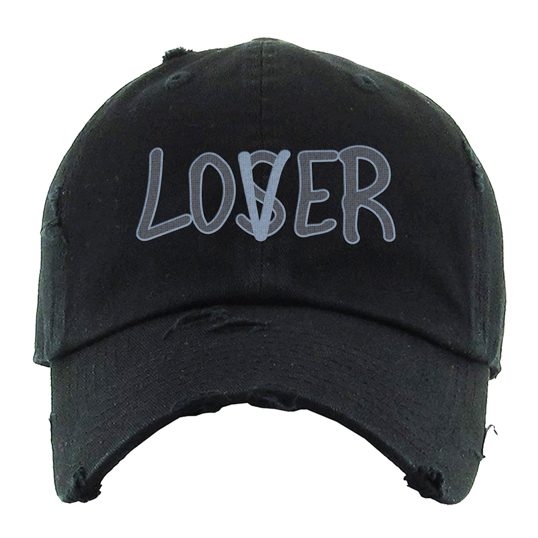 Diffused Blue 90s Distressed Dad Hat | Lover, Black