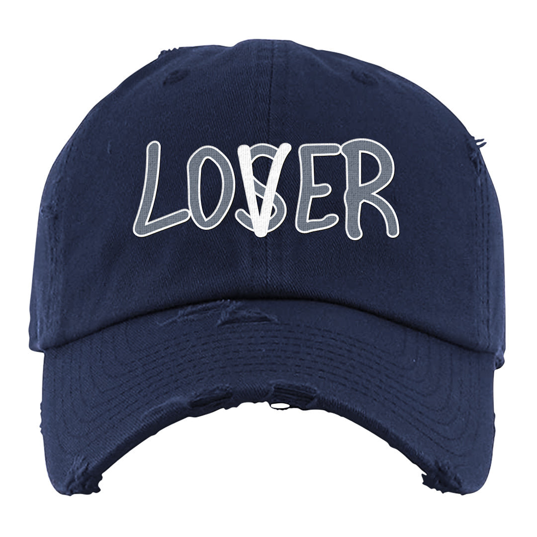 Diffused Blue 90s Distressed Dad Hat | Lover, Navy Blue