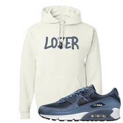Diffused Blue 90s Hoodie | Lover, White