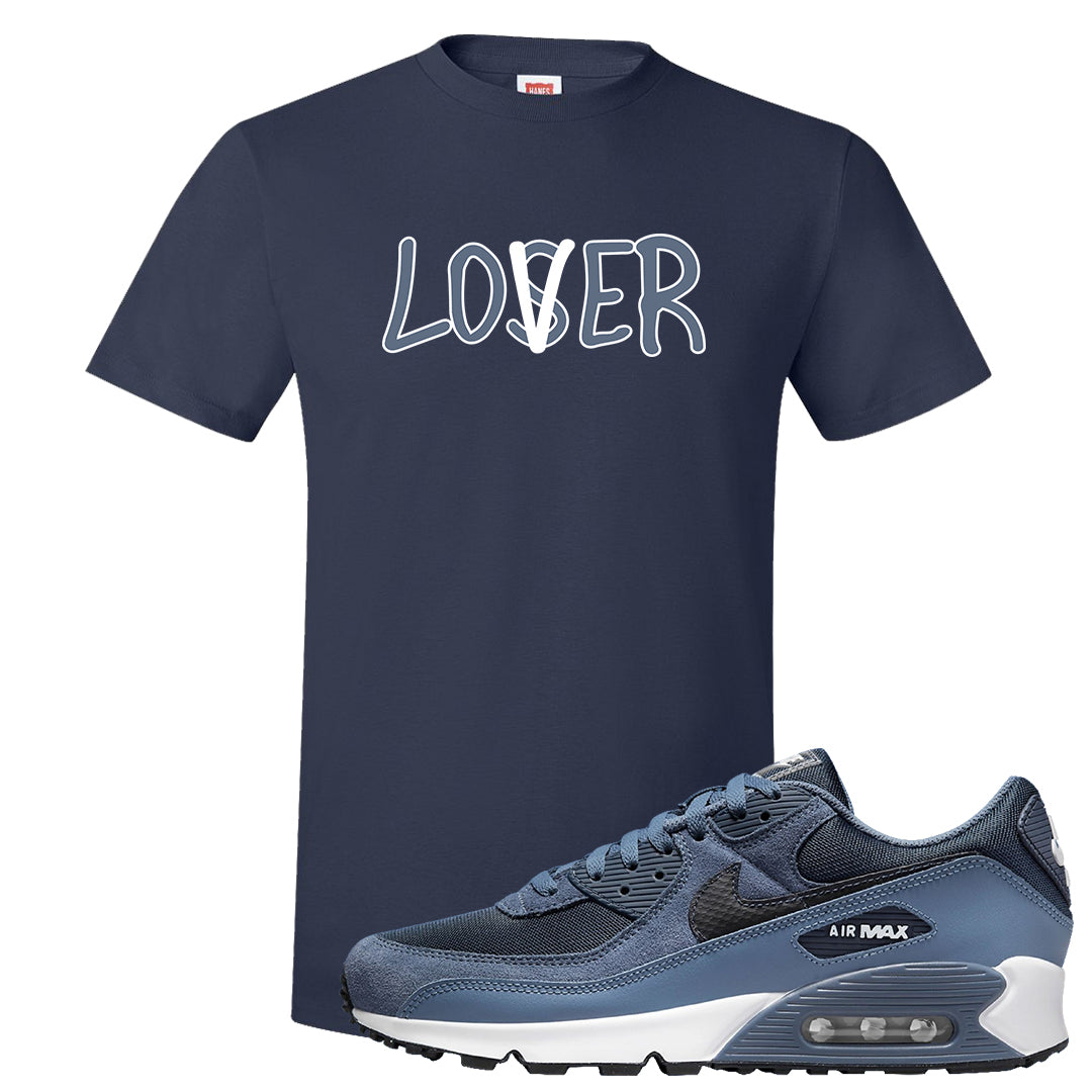 Diffused Blue 90s T Shirt | Lover, Navy Blue