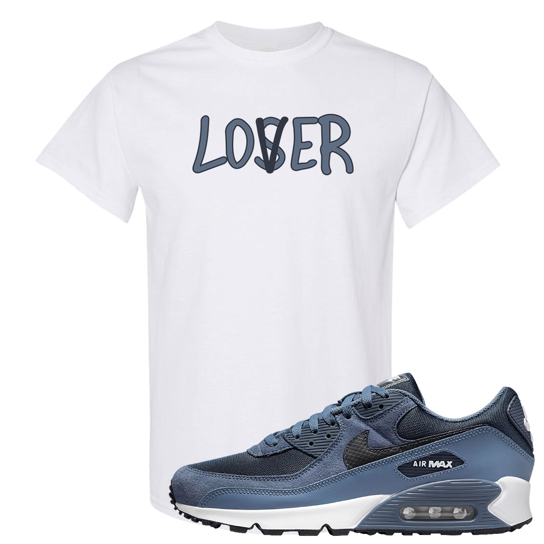 Diffused Blue 90s T Shirt | Lover, White