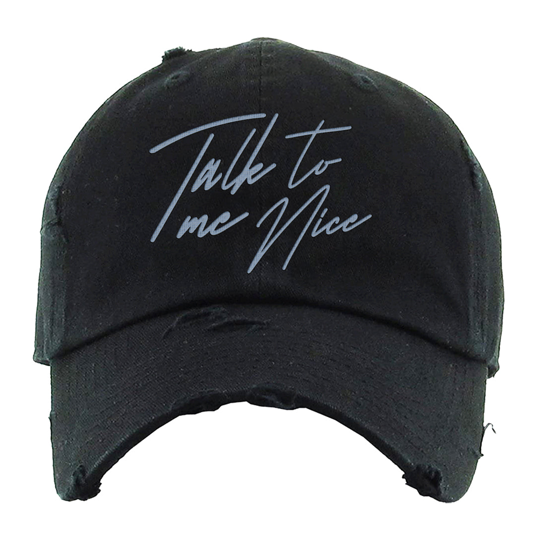Diffused Blue 90s Distressed Dad Hat | Talk To Me Nice, Black