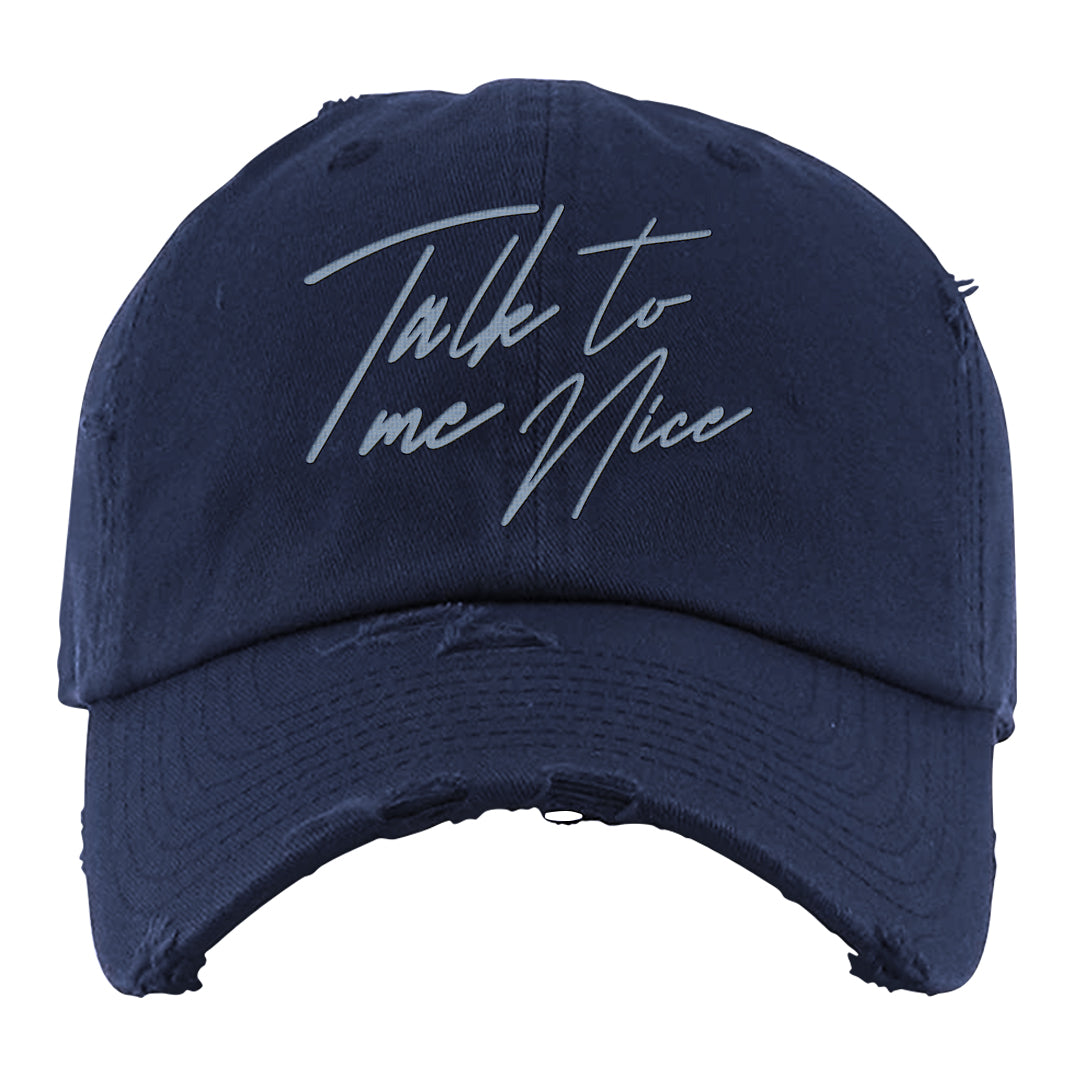 Diffused Blue 90s Distressed Dad Hat | Talk To Me Nice, Navy Blue