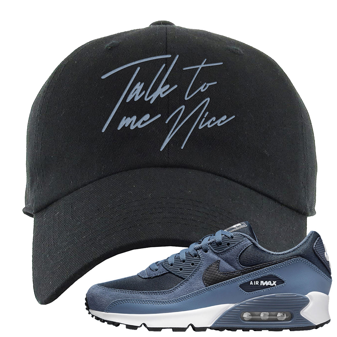 Diffused Blue 90s Dad Hat | Talk To Me Nice, Black