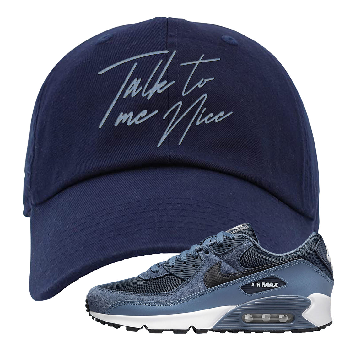Diffused Blue 90s Dad Hat | Talk To Me Nice, Navy Blue