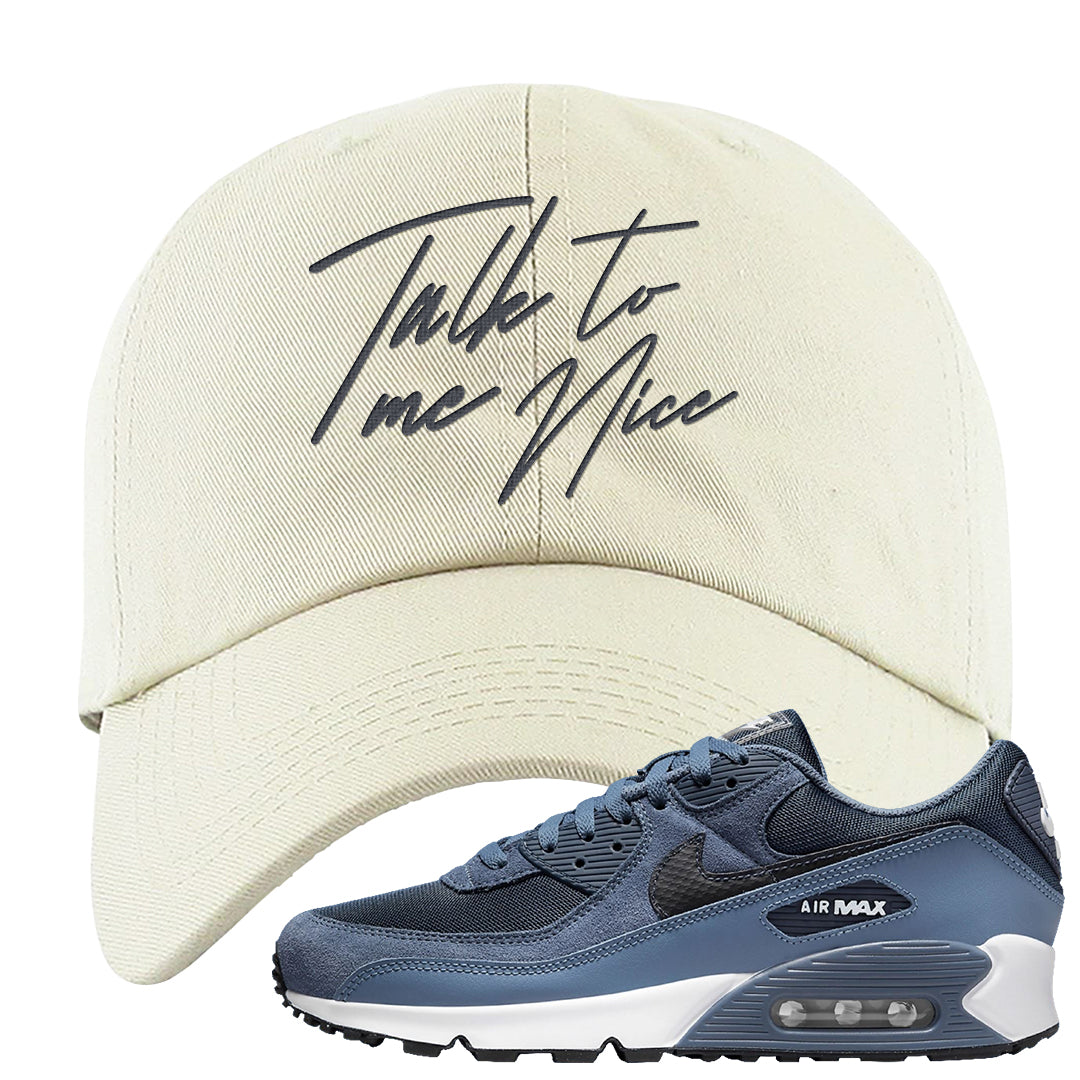 Diffused Blue 90s Dad Hat | Talk To Me Nice, White