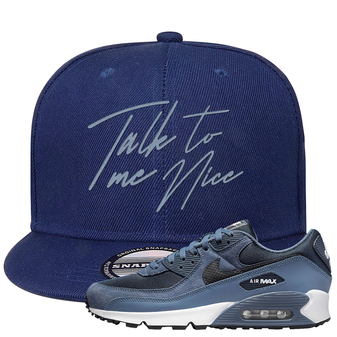Diffused Blue 90s Snapback Hat | Talk To Me Nice, Navy