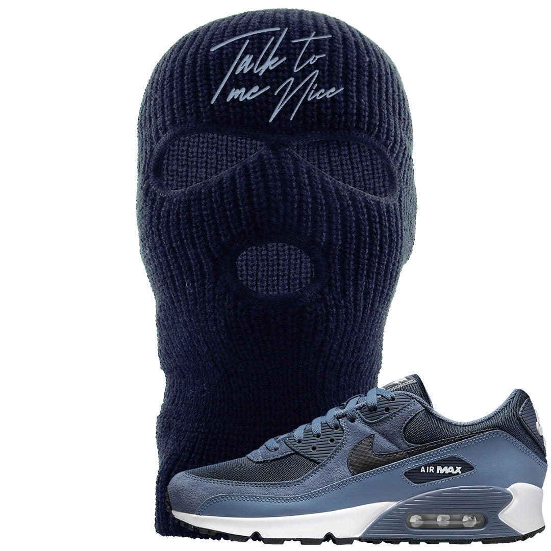 Diffused Blue 90s Ski Mask | Talk To Me Nice, Navy
