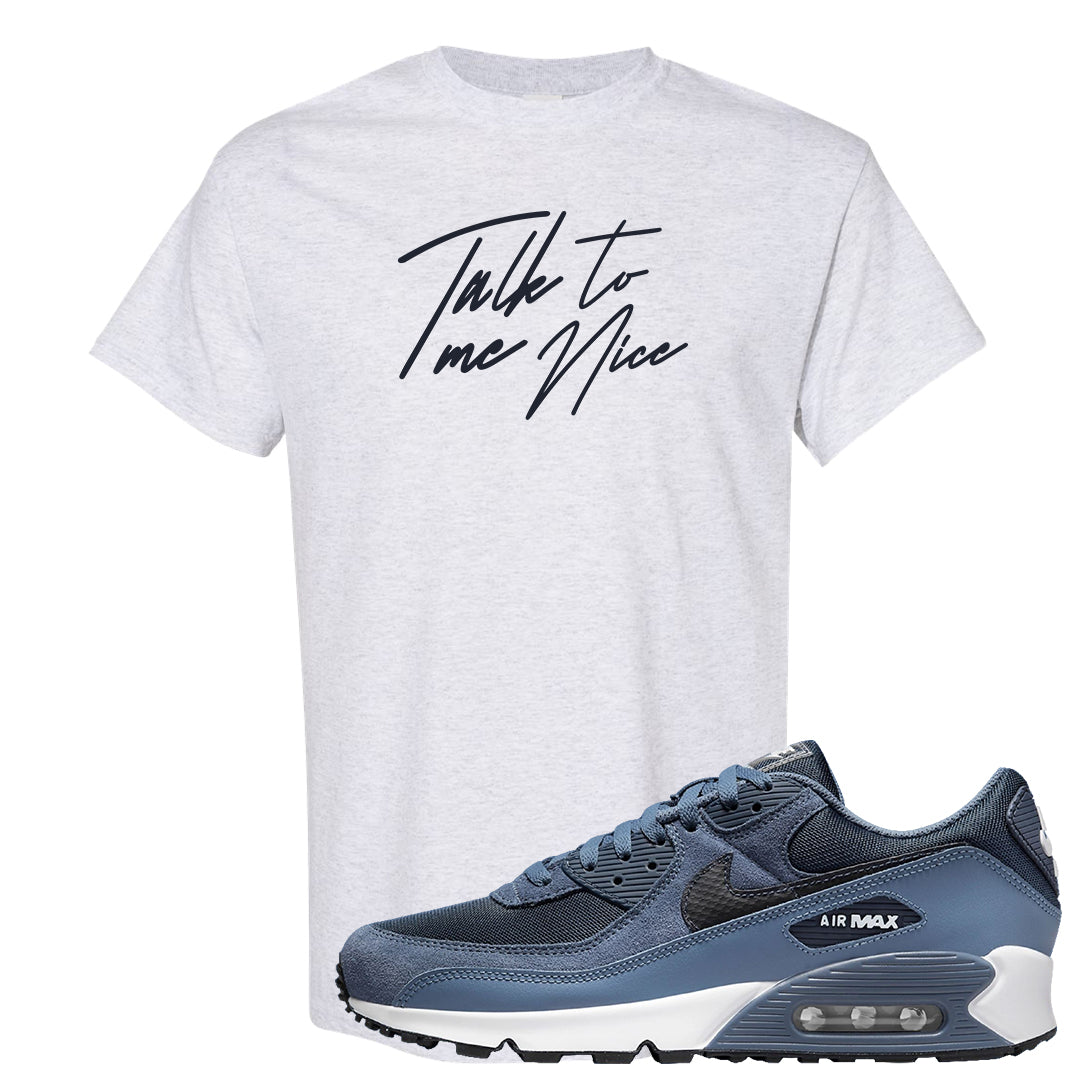 Diffused Blue 90s T Shirt | Talk To Me Nice, Ash